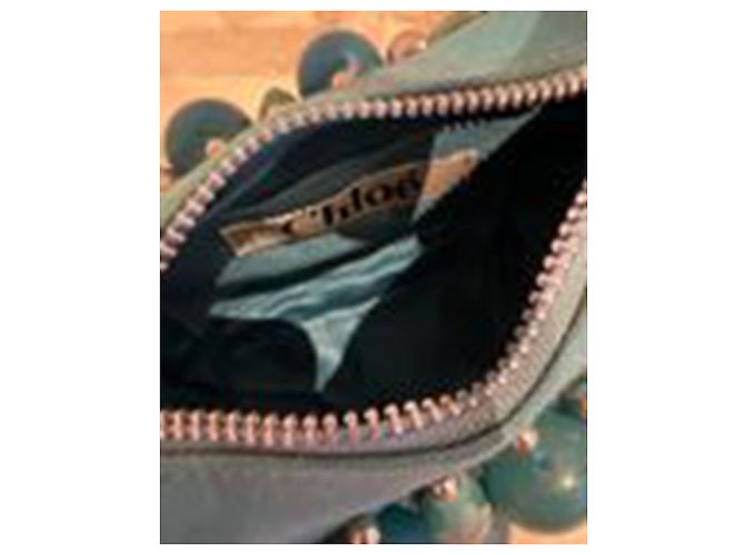 Chloé Borsa a tracolla con perline Chloe in seta blu - vista 7