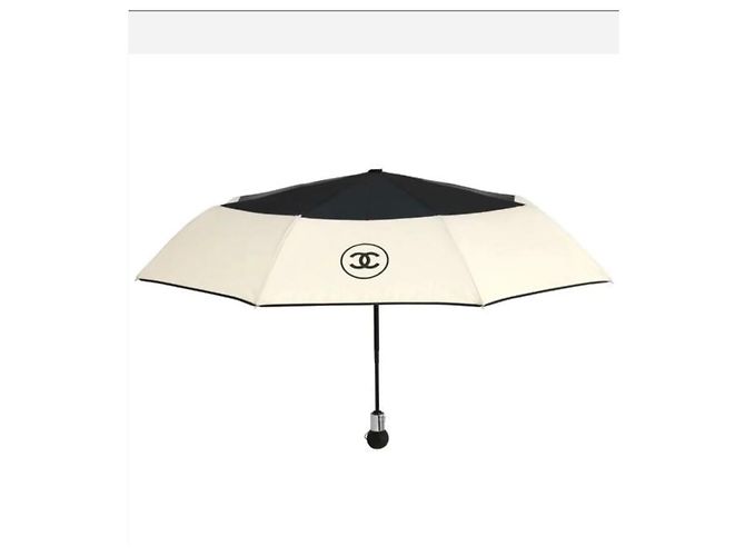 Ombrello con logo Chanel Nero Beige - vista 2