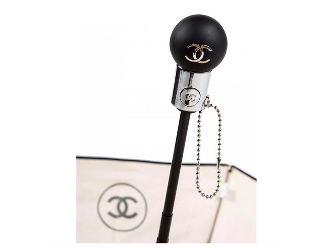Ombrello con logo Chanel Nero Beige - vista 3