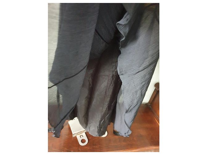 Abito a trapezio in seta nera CAROLL Nero - vista 7