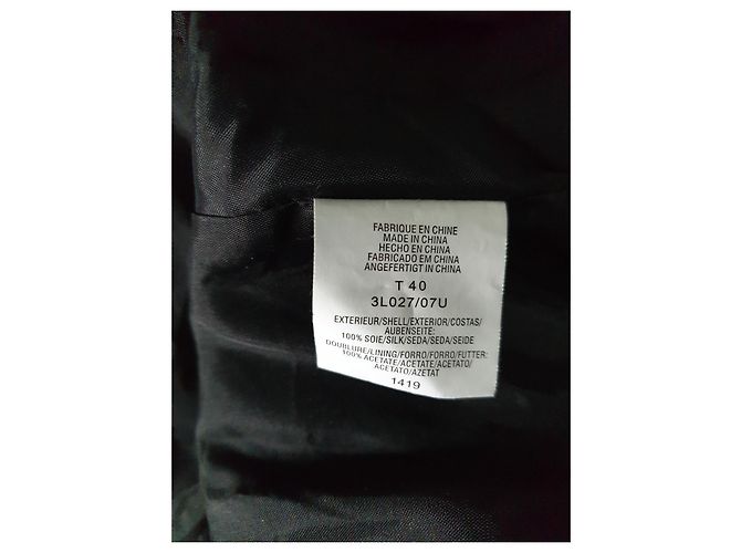 Abito a trapezio in seta nera CAROLL Nero - vista 8
