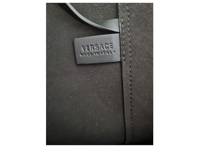 VERSACE Heritage bedruckte Leder-Einkaufstasche – Die Tasche ist neu Schwarz Mehrfarben - Ansicht 5