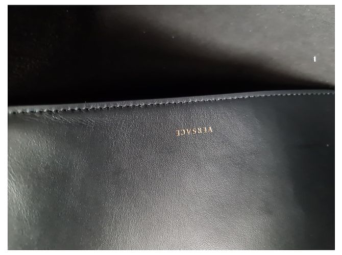 VERSACE Heritage bedruckte Leder-Einkaufstasche – Die Tasche ist neu Schwarz Mehrfarben - Ansicht 7