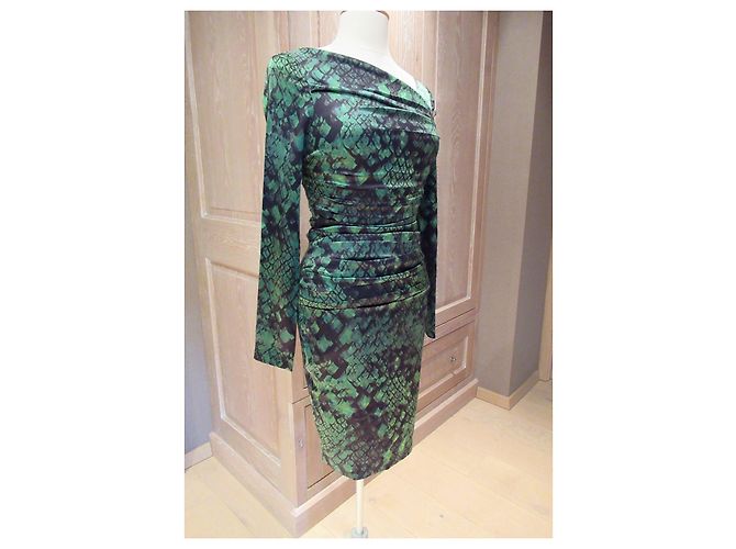 Luc Duchène Vestido de seda verde de Luc Duchene Negro - vista 10