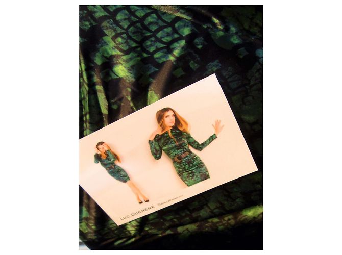 Luc Duchène Vestido de seda verde de Luc Duchene Negro - vista 11