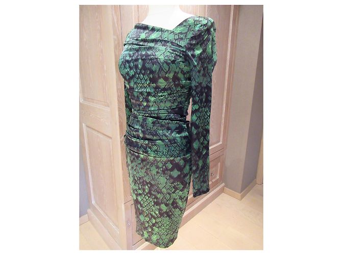 Luc Duchène Vestido de seda verde de Luc Duchene Negro - vista 4