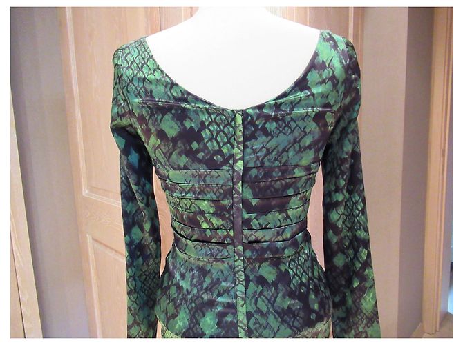 Luc Duchène Vestido de seda verde de Luc Duchene Negro - vista 5
