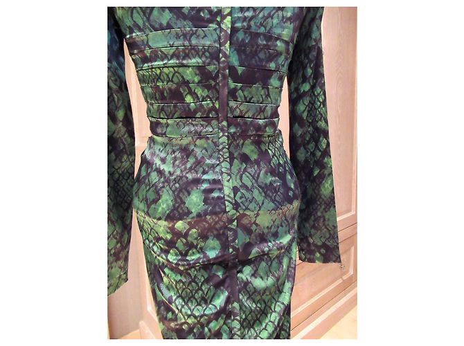 Luc Duchène Vestido de seda verde de Luc Duchene Negro - vista 6