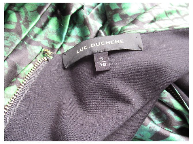Luc Duchène Vestido de seda verde de Luc Duchene Negro - vista 8