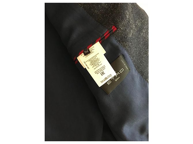 Giacca Jacquard Paisley Etro Blu Navy - vista 6