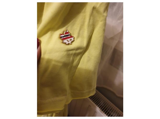 T-shirt Dsquared2 Gialla e Nera in Cotone Giallo - vista 4