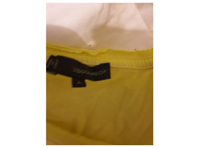 T-shirt Dsquared2 Gialla e Nera in Cotone Giallo - vista 5