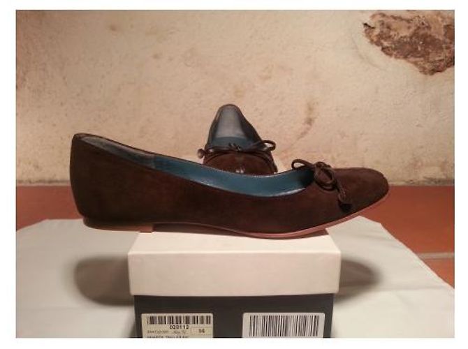 Bailarinas Marc by Marc Jacobs Ante Marrón Oscuro 36 - vista 2