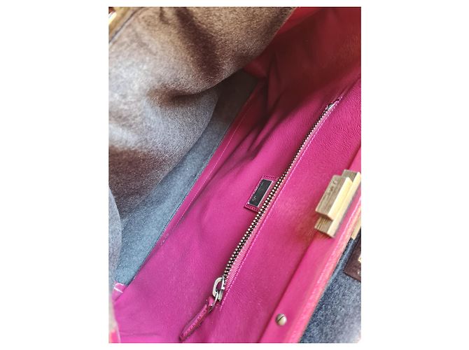 Borsa a mano Fendi Peekaboo in lana e pelle Grigio Scuro Grigio antracite - vista 4