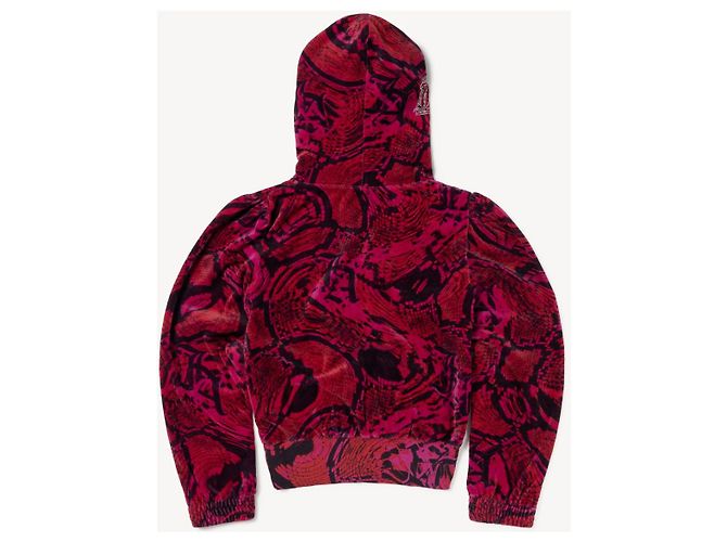 Juicy Couture Psysnake Luxe Velours Kapuzenpullover Dunkelviolett - Ansicht 2
