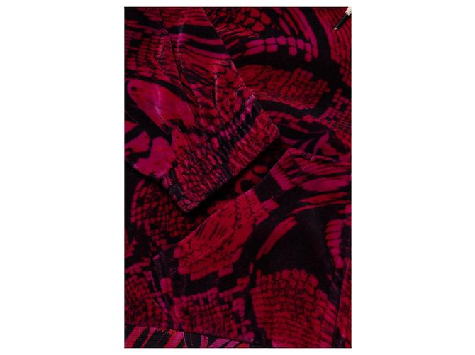 Juicy Couture Psysnake Luxe Velours Kapuzenpullover Dunkelviolett - Ansicht 4