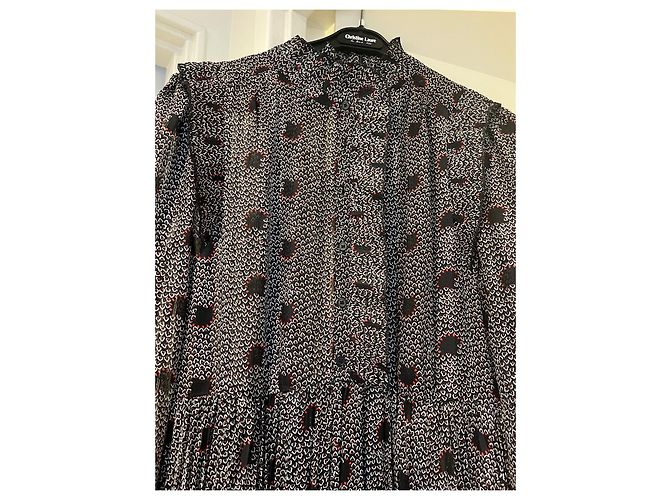 Bash Faltenrockkleid Schwarz Weiß Rot Silber Metallic Mehrfarben - Ansicht 2