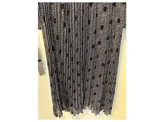 Bash Faltenrockkleid Schwarz Weiß Rot Silber Metallic Mehrfarben - Ansicht 4
