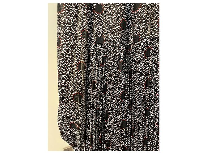 Bash Faltenrockkleid Schwarz Weiß Rot Silber Metallic Mehrfarben - Ansicht 6