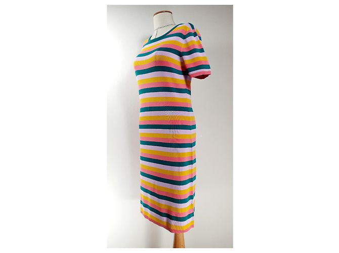 Vestido de rayas M Missoni algodón viscosa blanco azul naranja Multicolor - vista 3