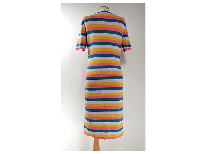 Vestido de rayas M Missoni algodón viscosa blanco azul naranja Multicolor - vista 4