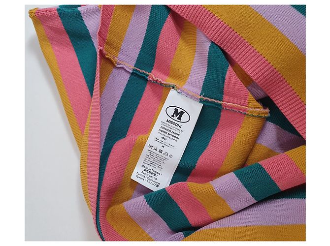 Vestido de rayas M Missoni algodón viscosa blanco azul naranja Multicolor - vista 6