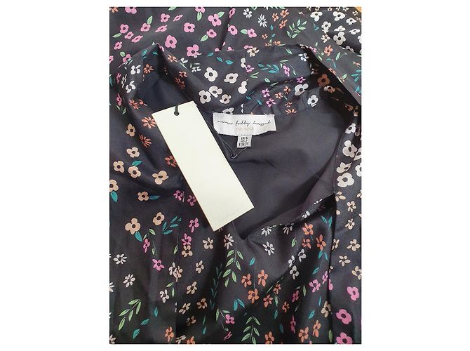 Autre Marque Meadow Maxikleid mit Bindekragen Schwarz Mehrfarben - Ansicht 5