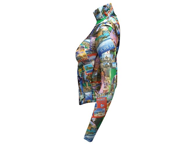 Balenciaga Postcard Rollkragenpullover aus mehrfarbigem Polyamid Python drucken - Ansicht 2