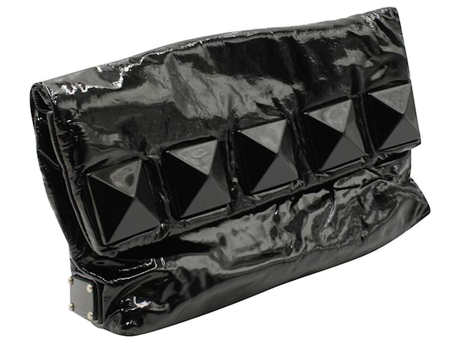 Pochette Marc Jacobs con borchie in vernice nera Nero - vista 2
