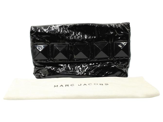 Pochette Marc Jacobs con borchie in vernice nera Nero - vista 8