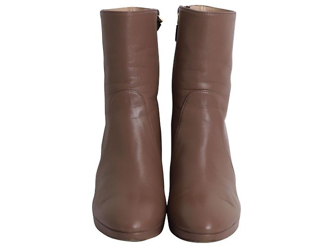 Stuart Weitzman Rosalinda 90 Botines con Plataforma en Piel Marrón Castaño - vista 2
