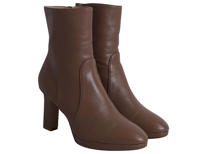 Stuart Weitzman Rosalinda 90 Botines con Plataforma en Piel Marrón Castaño - vista 3
