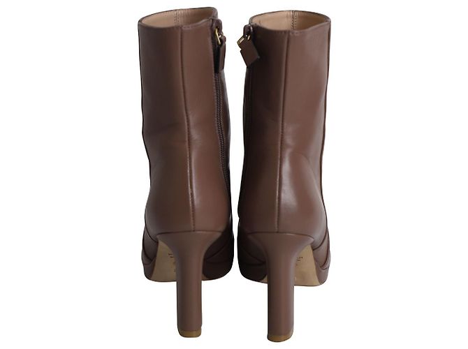 Stuart Weitzman Rosalinda 90 Botines con Plataforma en Piel Marrón Castaño - vista 4