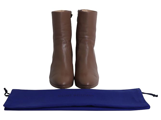 Stuart Weitzman Rosalinda 90 Botines con Plataforma en Piel Marrón Castaño - vista 7