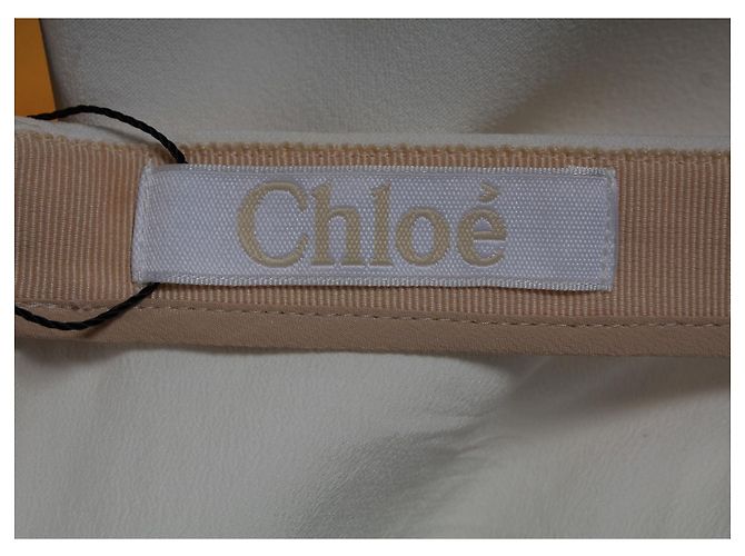 Chloé Minifalda acampanada Chloe en acetato blanco - vista 4