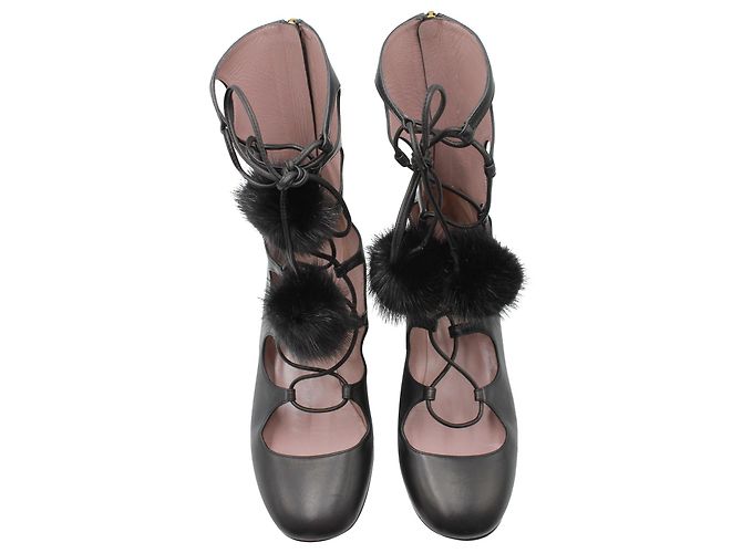 Gucci Heloise Gladiator-Schnürstiefel aus schwarzem Leder - Ansicht 3