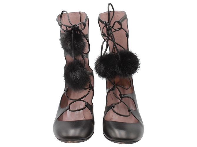 Gucci Heloise Gladiator-Schnürstiefel aus schwarzem Leder - Ansicht 4
