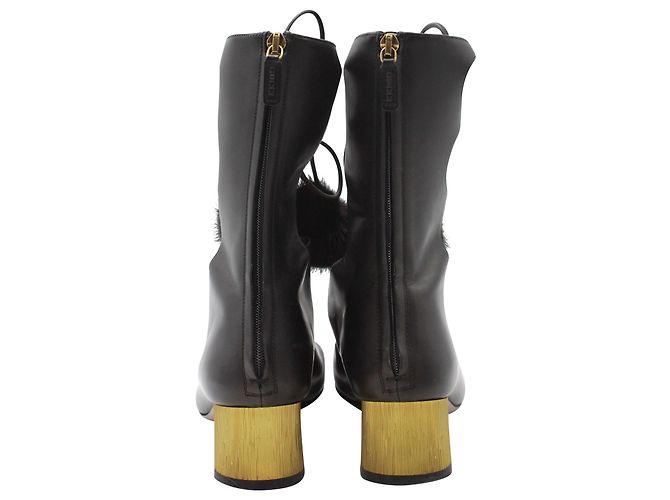 Gucci Heloise Gladiator-Schnürstiefel aus schwarzem Leder - Ansicht 6