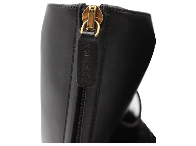 Gucci Heloise Gladiator-Schnürstiefel aus schwarzem Leder - Ansicht 7