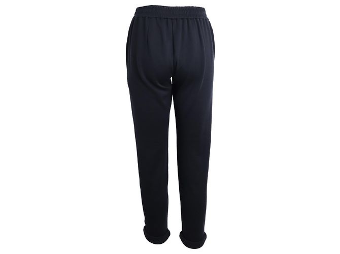 Brunello Cucinelli Tapered Jogginghose mit Kordelzug aus marineblauer Baumwolle - Ansicht 3