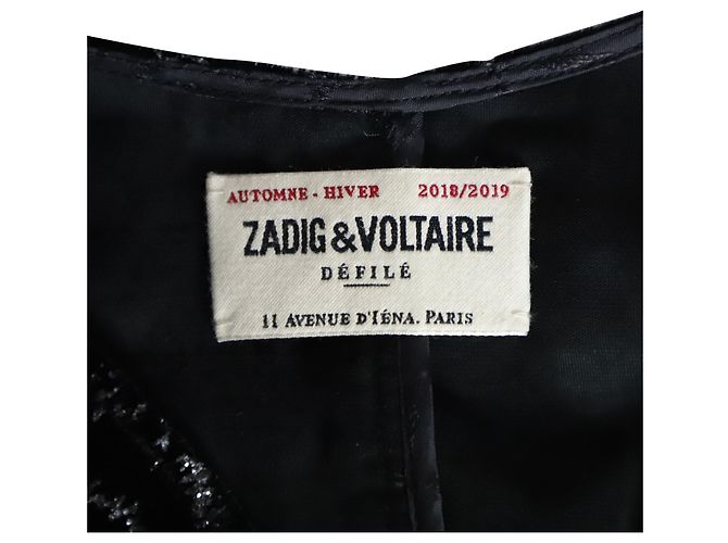 Zadig & Voltaire Rüschen-Velours-Minikleid aus schwarzer Viskose - Ansicht 4