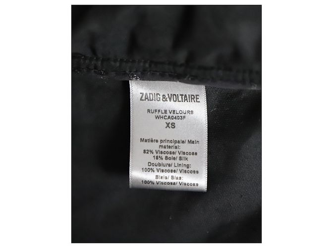 Zadig & Voltaire Rüschen-Velours-Minikleid aus schwarzer Viskose - Ansicht 5