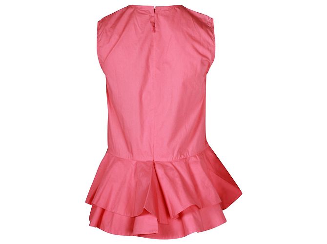 Top asimétrico sin mangas con sobrefalda en algodón rosa de Marni - vista 3