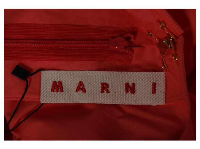 Top asimétrico sin mangas con sobrefalda en algodón rosa de Marni - vista 4