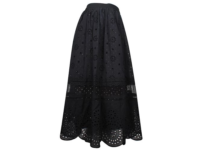 Marc by Marc Jacobs Midirock aus perforierter Spitze aus schwarzer Baumwolle - Ansicht 2
