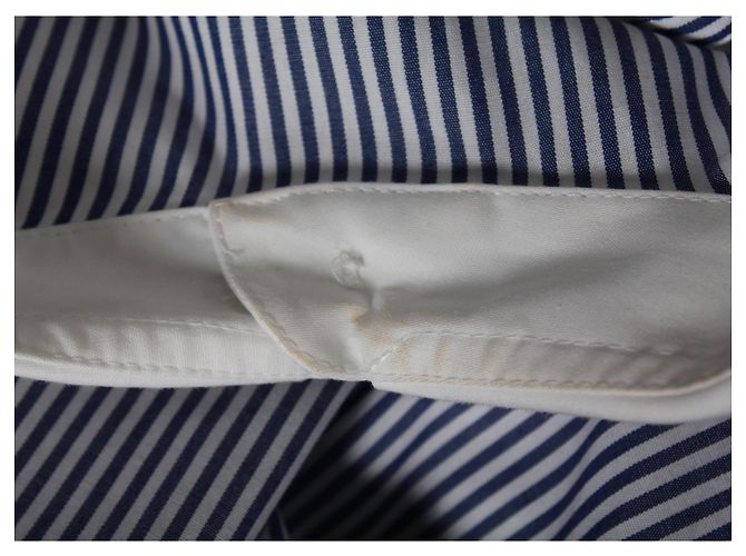 Camisa Sacai de Rayas con Espalda Cruzada en Algodón Azul - vista 6