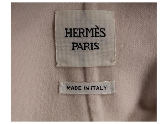 Hermès Hermes foderato Bomber Sided in crema di cashmere Bianco Crudo - vista 4