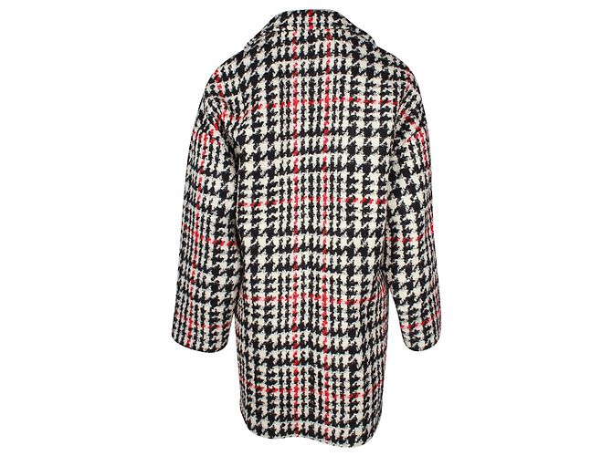 Abrigo extragrande de pata de gallo de Red Valentino en lana virgen negra - vista 3