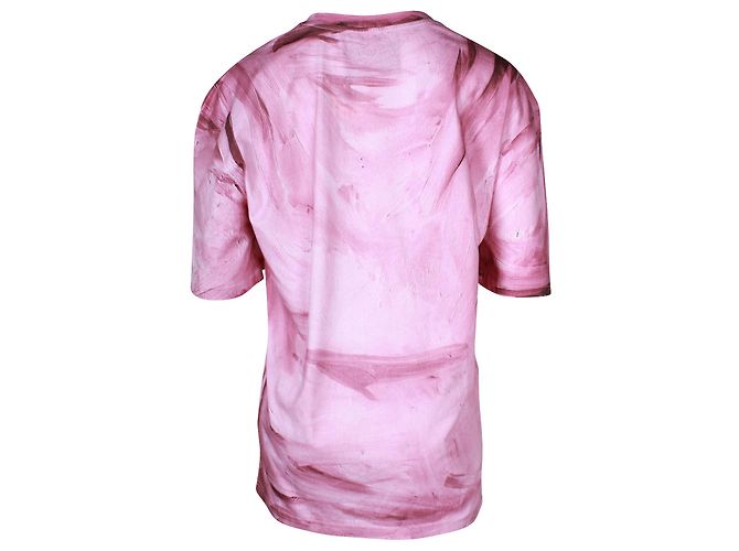 Camiseta de algodón rosa con logo Paint Brush de Moschino - vista 3