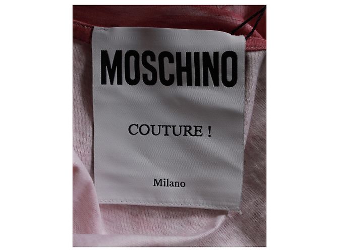 Camiseta de algodón rosa con logo Paint Brush de Moschino - vista 4